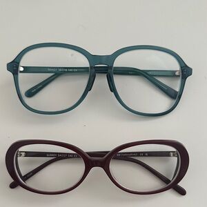 Stylish Women's Eyeglasses Set - Teal and Burgundy